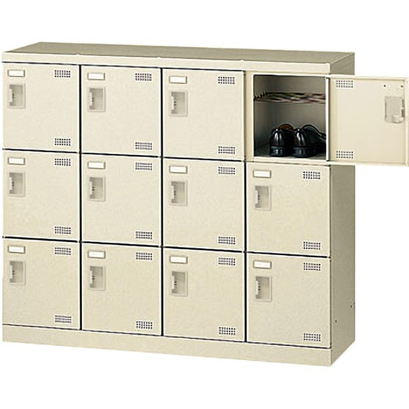 SLB-M412-K2 SLBシューズボックス 錠なし 生興 12人用ミニ(4列3段