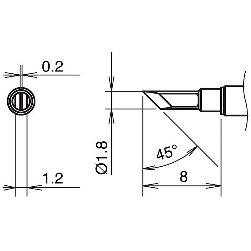 T38-02K こて先(T38・鉛フリーはんだ対応・400℃) HAKKO(白光) K型  1セット(2本)