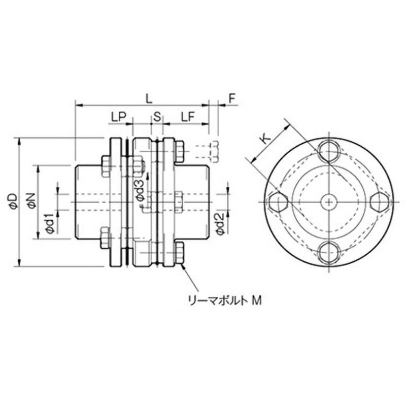 SFS-05W-C-8-8 SFS サーボフレックスカップリング SFS-05W-C (ダブルエレメント・無電解ニッケルめっき仕様) 1個 三木プーリ 【通販モノタロウ】 35,980円