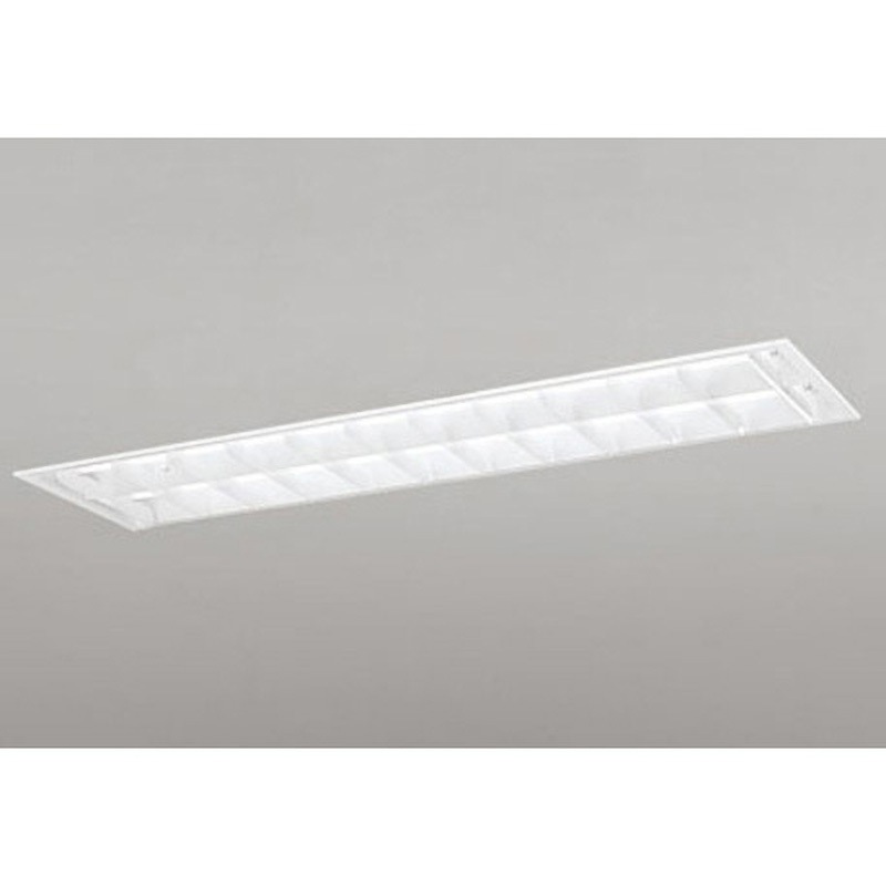 XD566103R1E 埋込型ベースライト40形 下面開放型ルーバー/幅広2灯用 非調光 ODELIC(オーデリック) 高演色LED 2500lmタイプ 3000K 電球色 光束3890Lm 長さ1282mm 1台 XD566103R1E