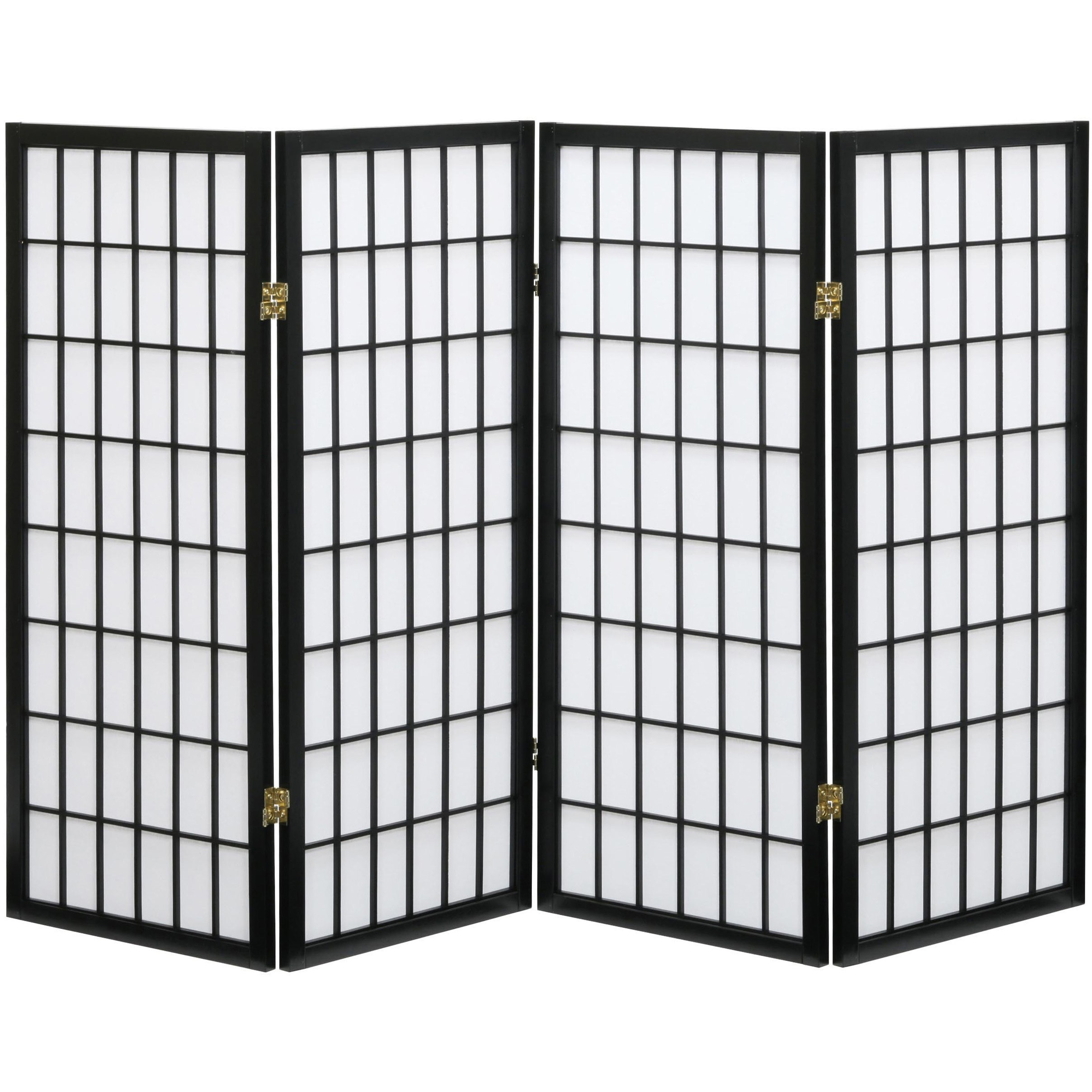 SKR-370BK 4連ブラック ロータイプ障子スクリーン ミヤグチ企販 ブラック色 質量3.7kg 高さ1045mm