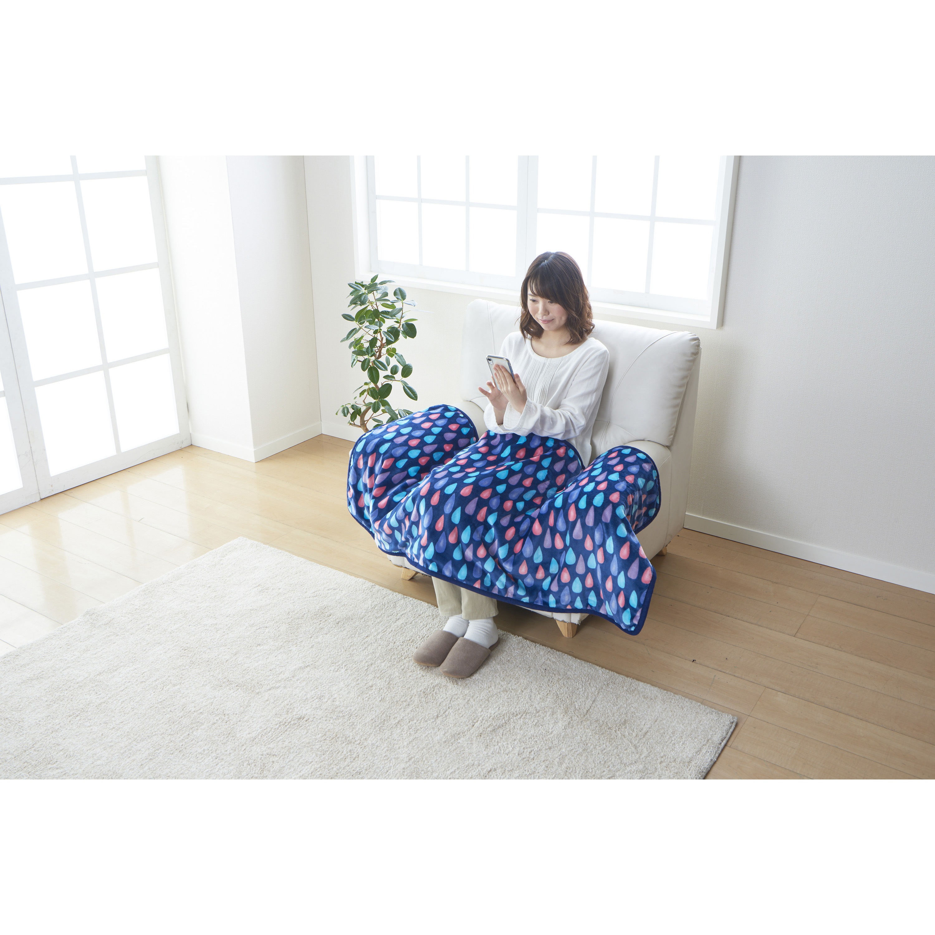 SB20B12-MB 電気ブランケット 椙山紡織 ミッドナイトブルー色 寸法70