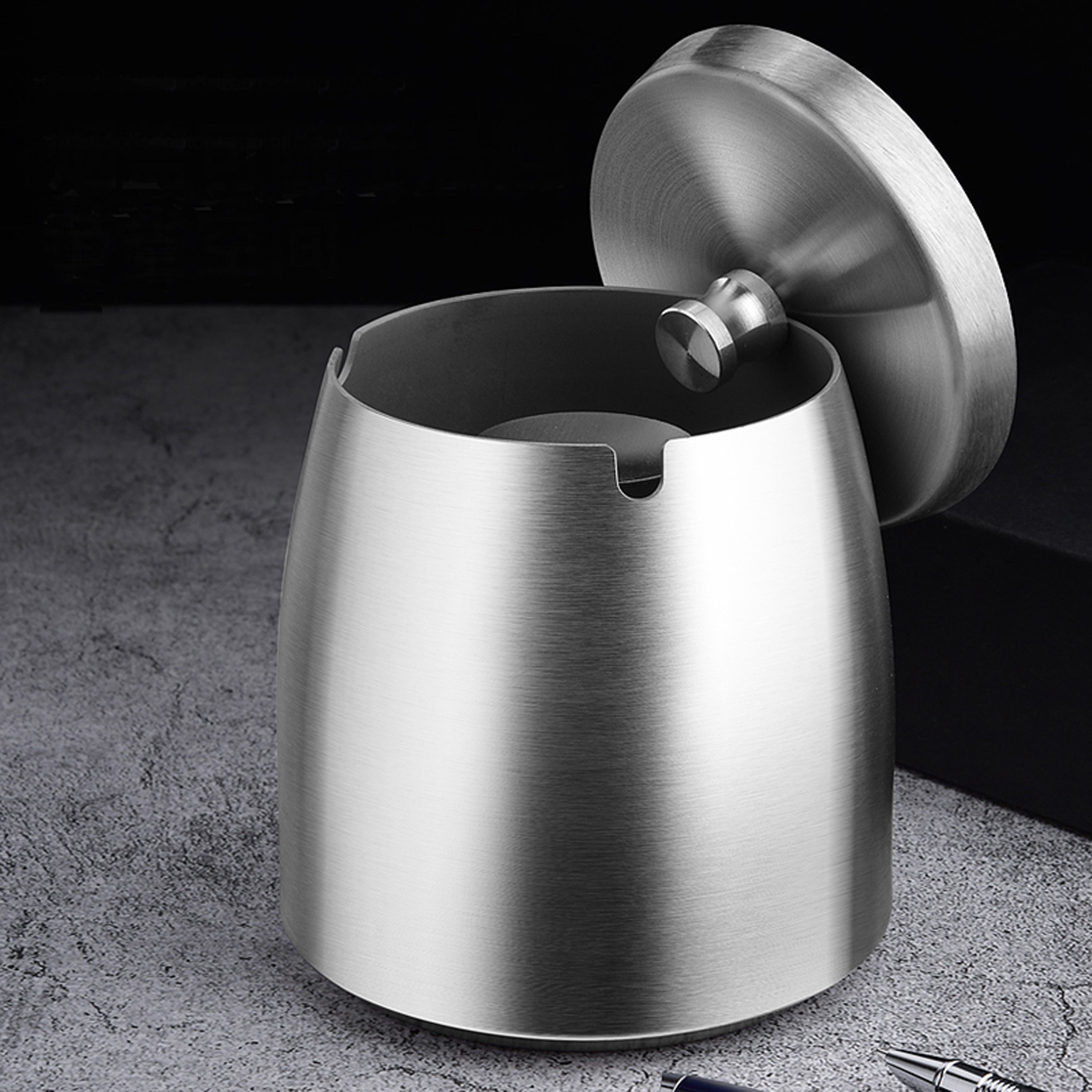 CP-S 密閉度の高いフタ付き 灰皿 ステンレス製 アッシュトレー