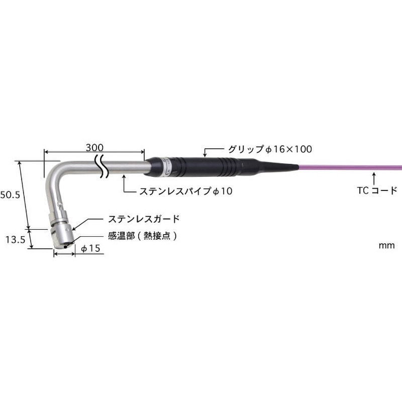AX-233K-03-1-TC1-ASP 静止表面用温度センサ 接触サポートタイプ AXシリーズ 安立計器 タイプK   AX-233K-03-1-TC1-ASP