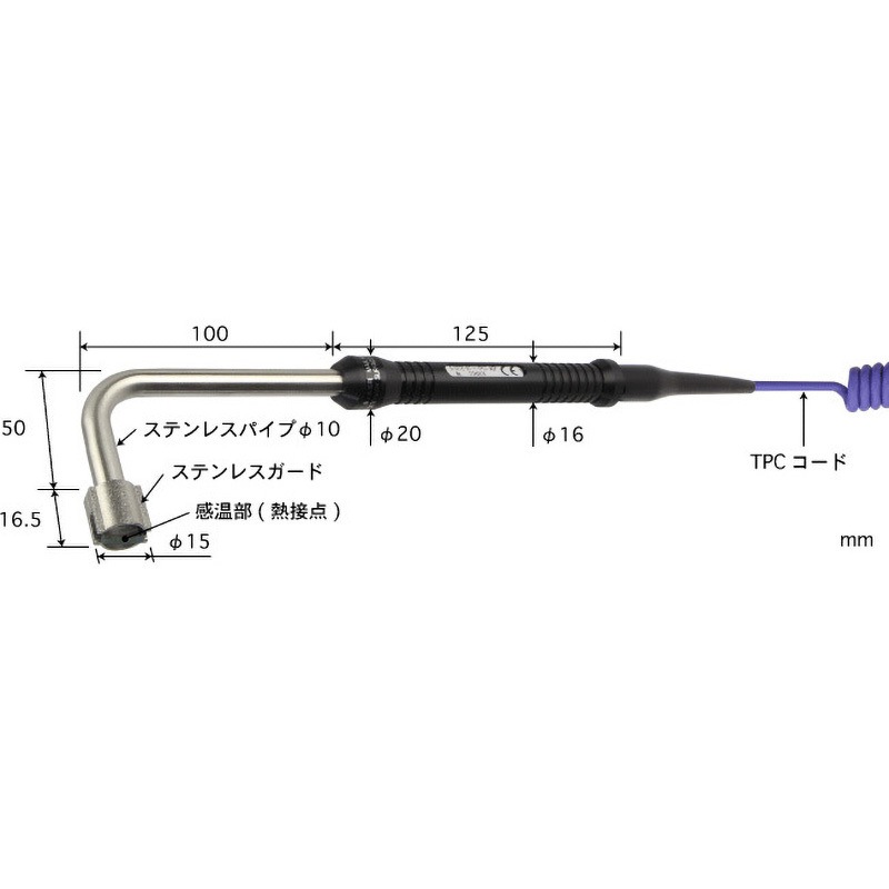 S-123K-01-1-TPC1-ASP【ISO書類一式付き】 高性能一般静止表面用温度センサ S形シリーズ 安立計器 付き タイプK