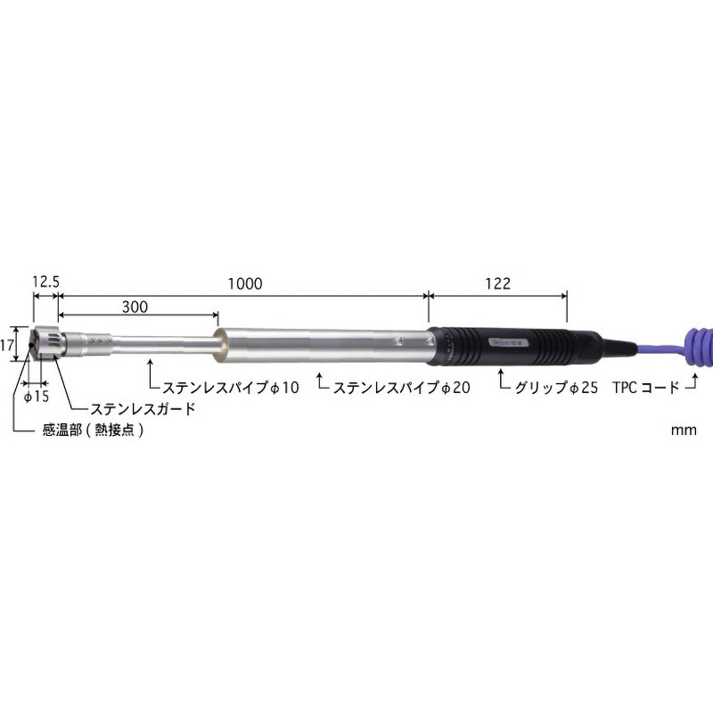 SX-171E-10-1-TPC1-ASP 高性能静止表面用温度センサ 接触サポートタイプ SXシリーズ 安立計器 タイプE