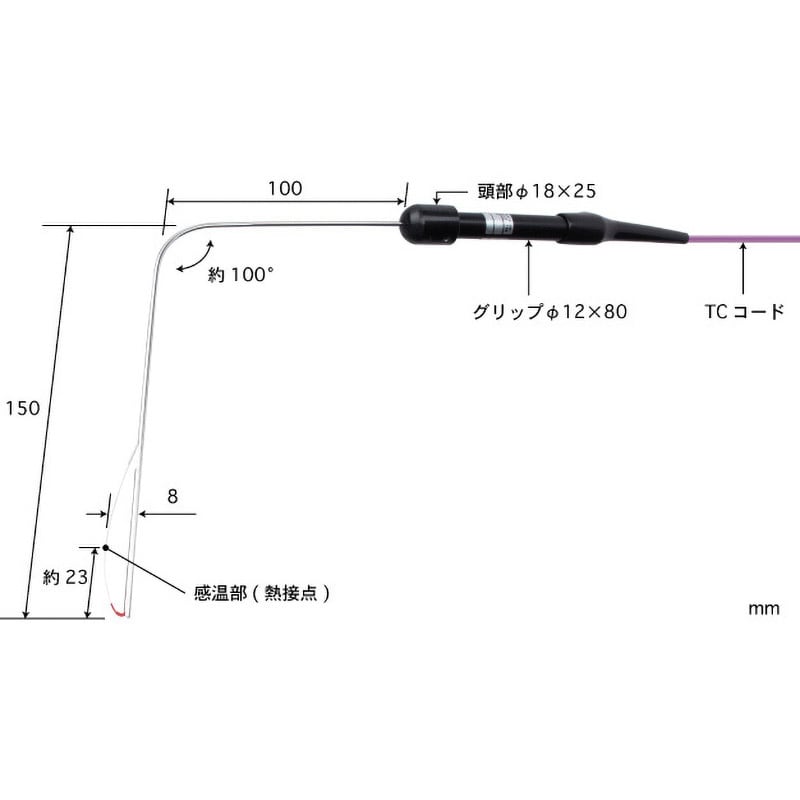 305K-TC1-ASP【ISO書類一式付き】 パイプ内面タイプ温度センサ Model