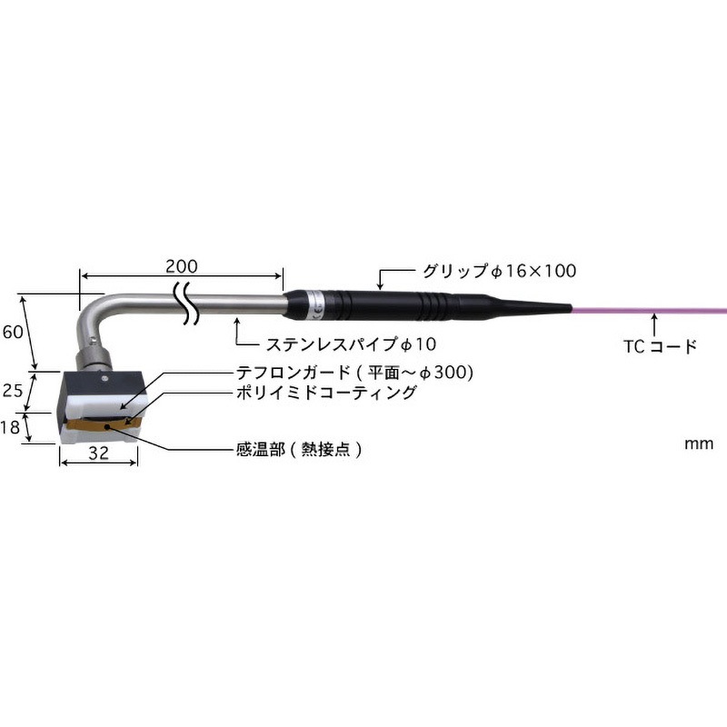 安立計器 A-113E-02-1-TC1-ASP 静止表面用温度センサ A形シリーズ 安立計器 静止表面用温度センサ 熱電対タイプK A-233K-01-1-TC1-ASP