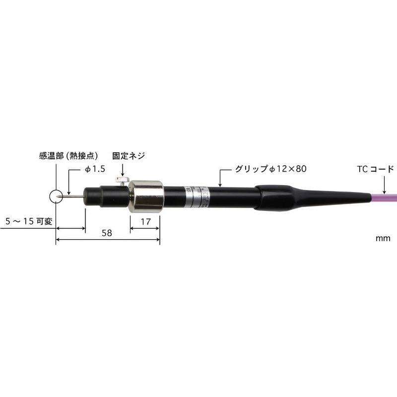 520E-TC1-ASP【ISO書類一式付き】 突刺し保護管形温度センサ Model 520 安立計器 付き Eタイプ