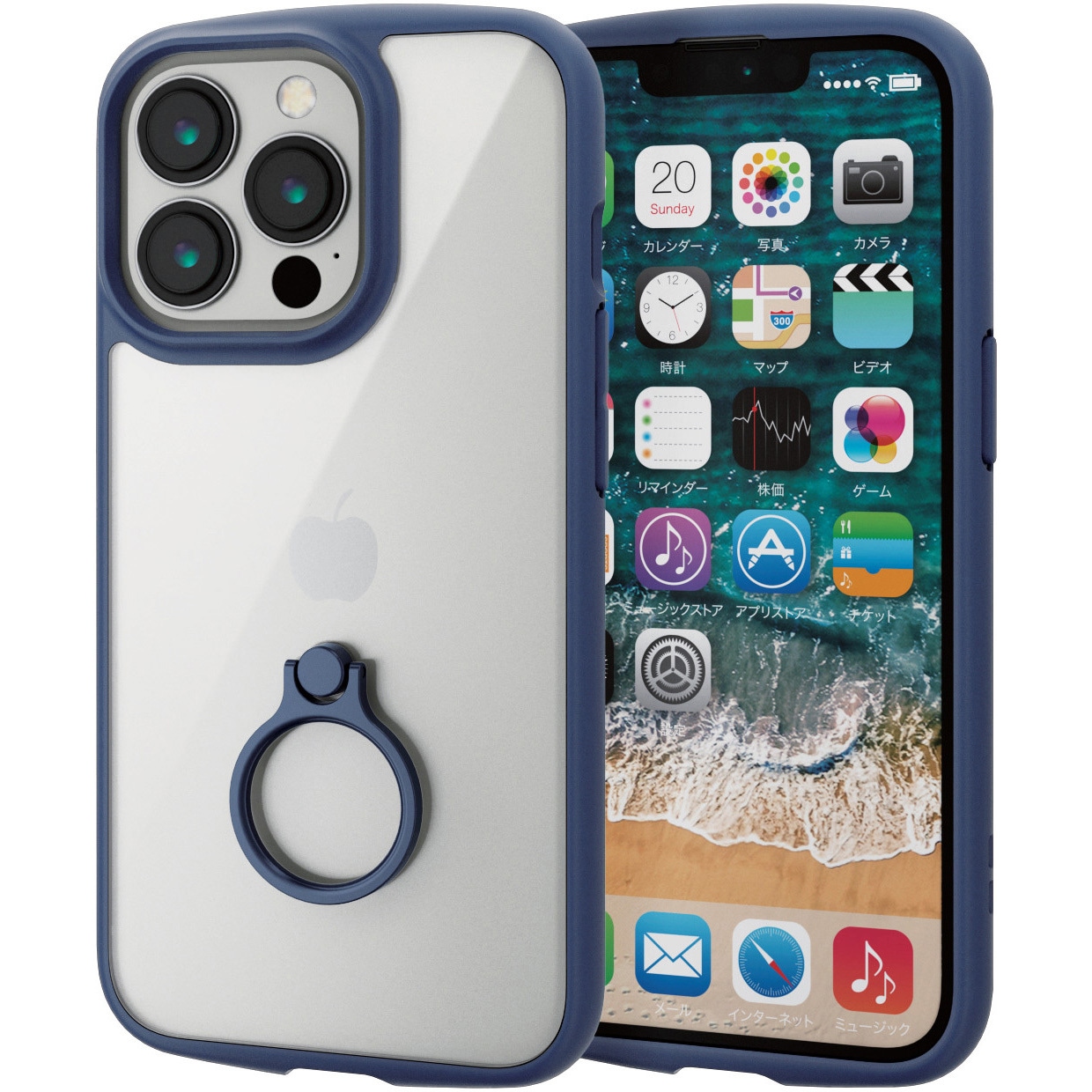 PM-A21CTSLFCRNV iPhone13 Pro ケース カバー 軽量 スマホリング付