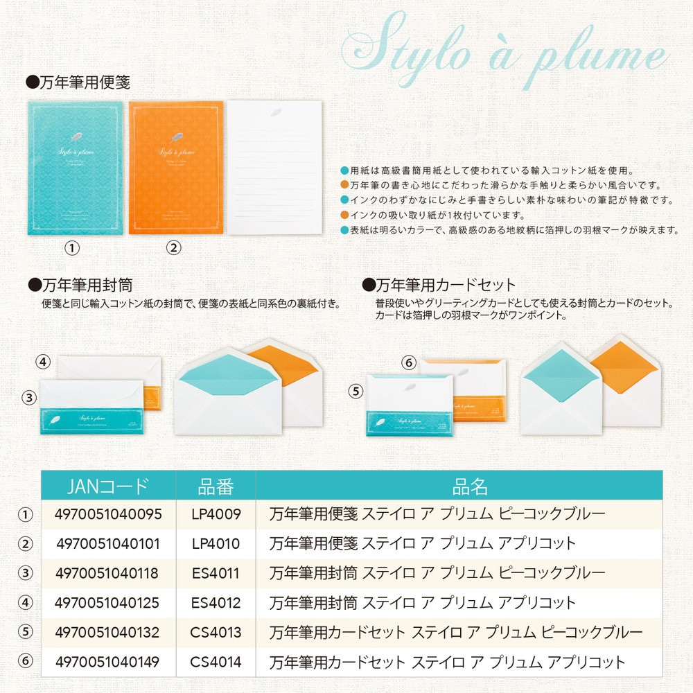 CS4014 万年筆用カードセット ステイロ アプリュム オキナ 洋型2号二重封筒サイズ CS4014 - 【通販モノタロウ】