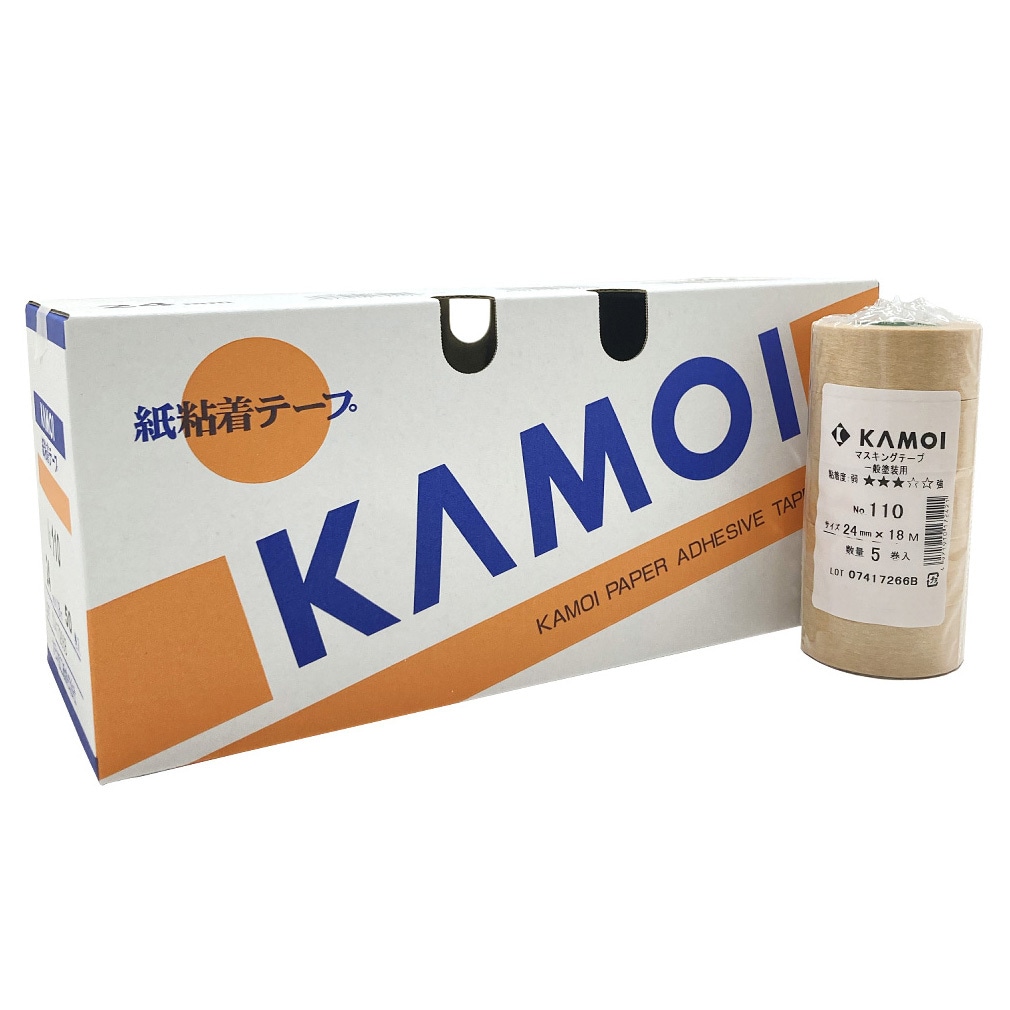 カモ井マスキングテープ武蔵24㎜４箱 カモ井マスキングテープ武蔵24㎜4箱 カモ井 武蔵 （車両塗装用