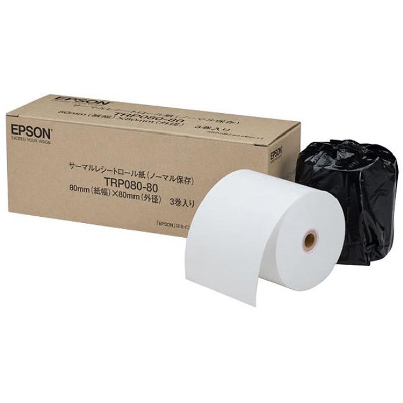 TRP080-80 サーマルロール紙 EPSON 幅80mm 1個(3巻) TRP080-80 【通販