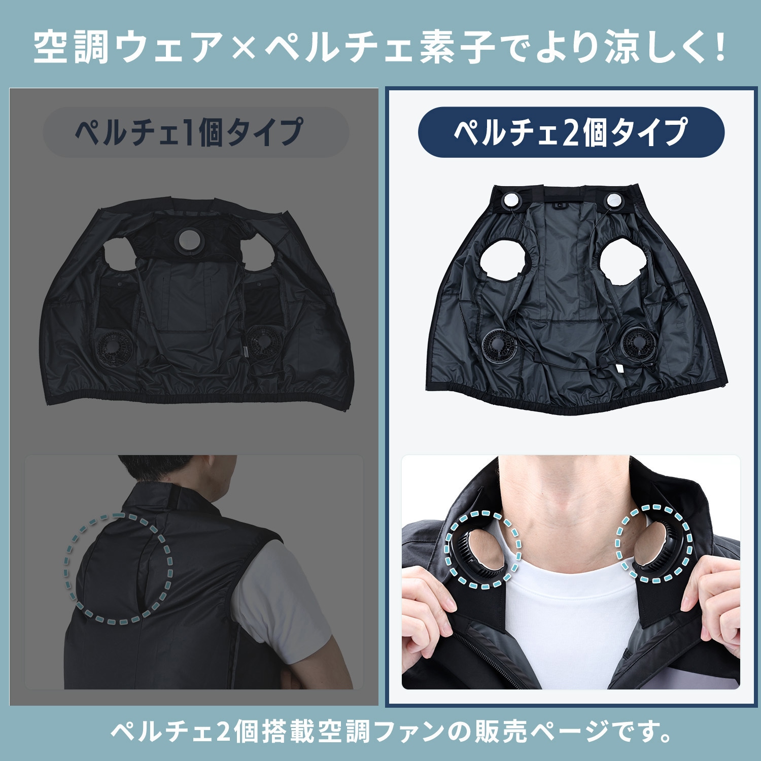 KFPW6CV1E-LL ペルチェ搭載 空調ウェア ベストタイプ フルセット