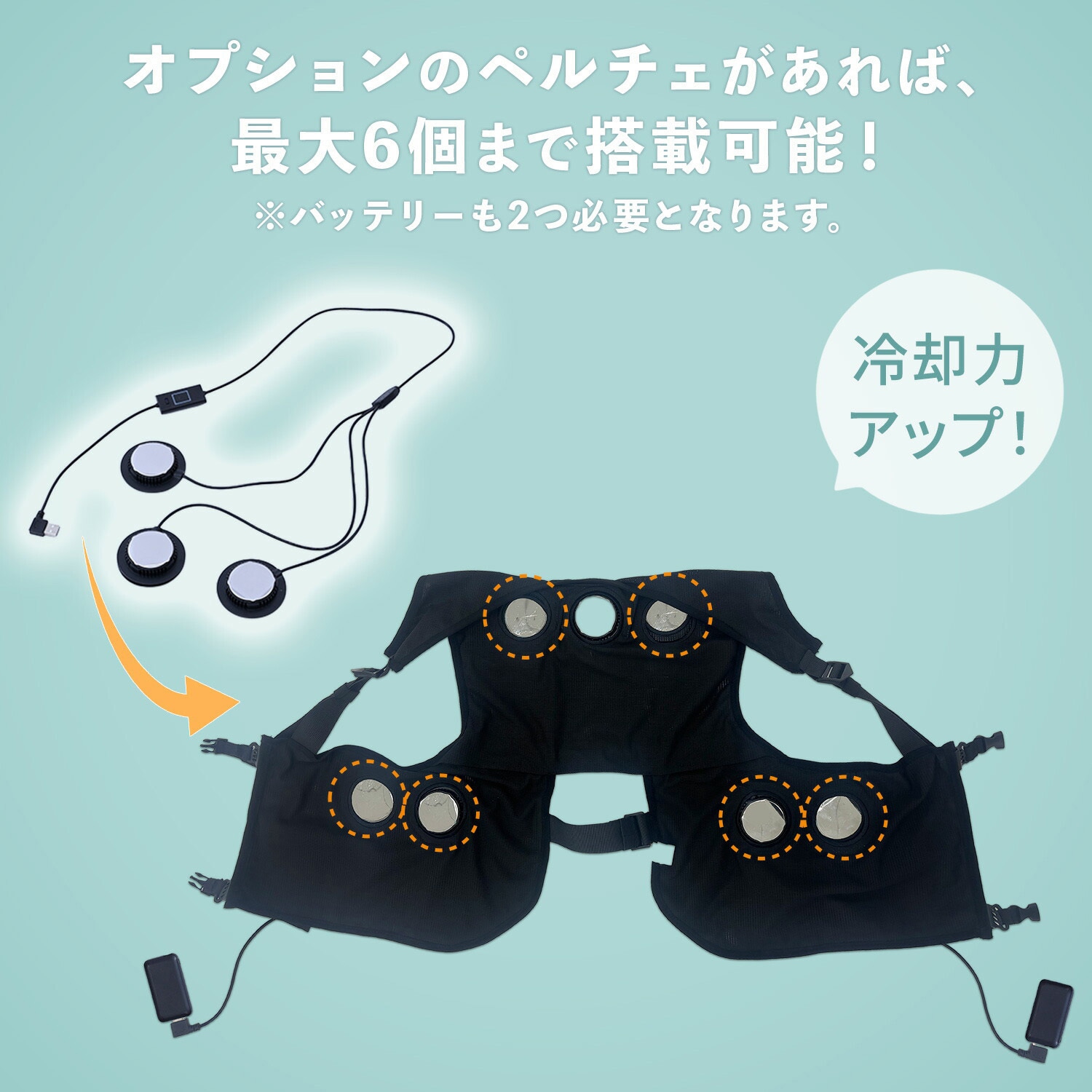 PVF-S3DX-2 ペルチェベスト 20000mAhバッテリー付き ペルチェ位置調整