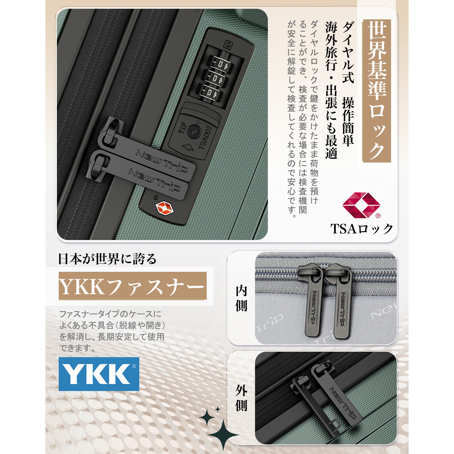 NT-XB0502 ミッドナイトグリーン M スーツケース 拡張機能・HINOMOTO超