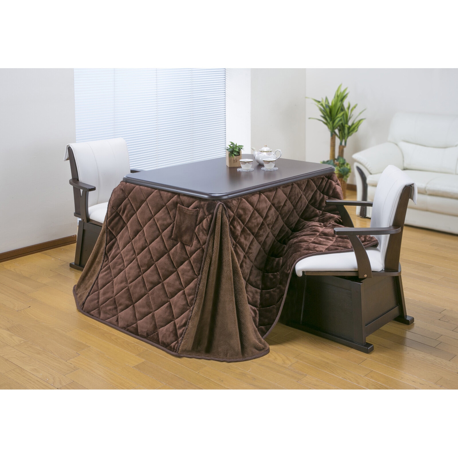 03977 ダイニングこたつテーブル+布団セット 105×80 ファミリー