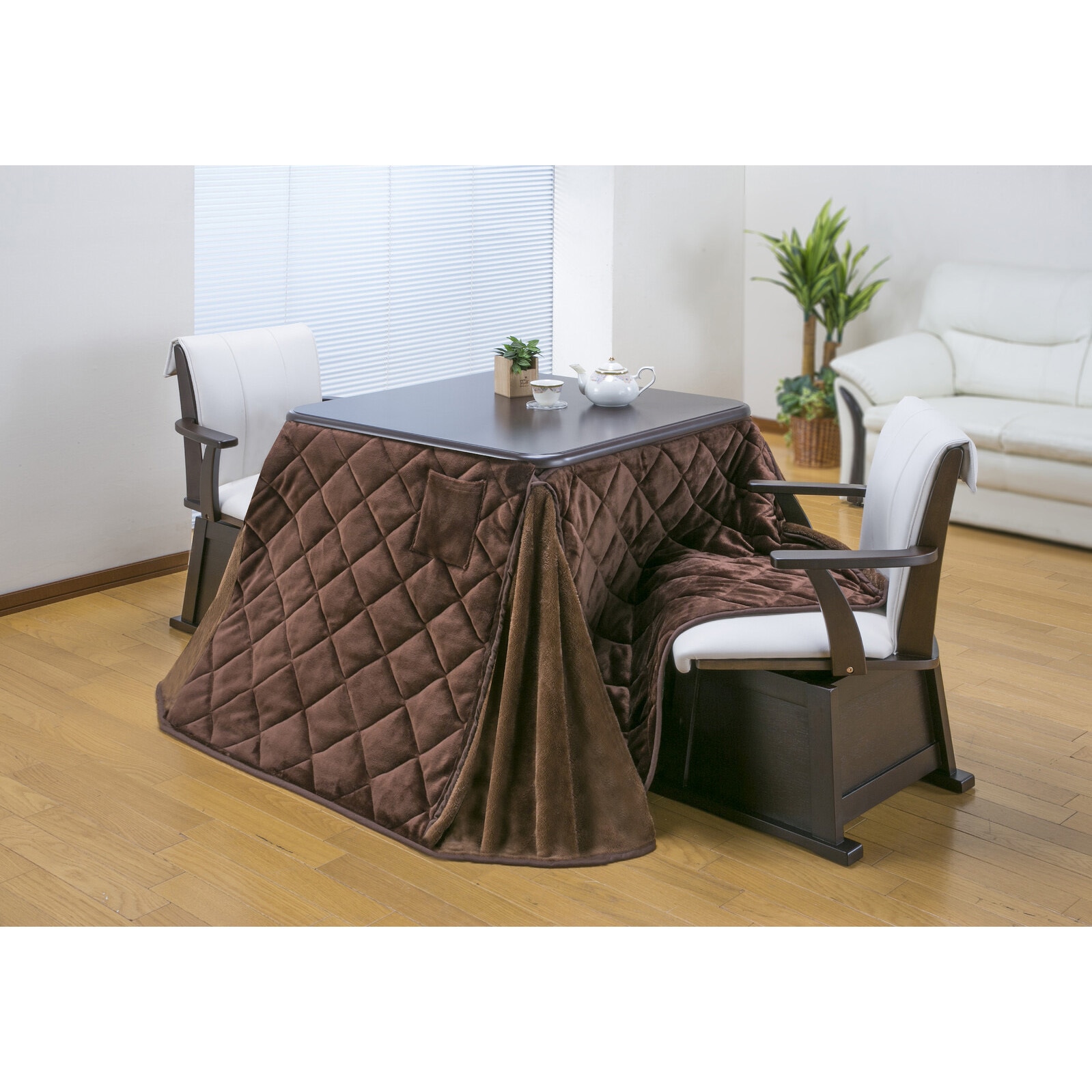 ダイニングこたつ 80×80cm 椅子2脚セット 03979 ダイニングこたつフルセット 80×80 (テーブル+布団+チェア2脚