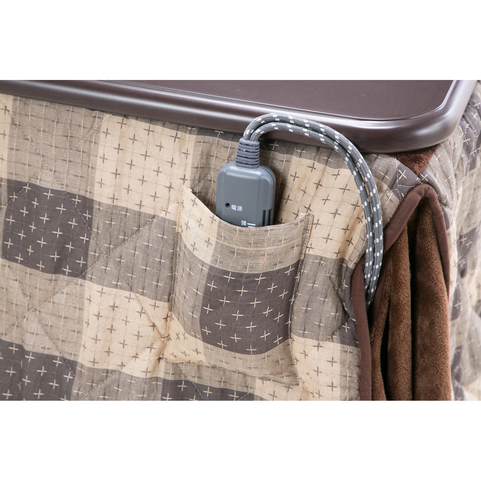 03979 ダイニングこたつフルセット 80×80 (テーブル+布団+チェア2脚