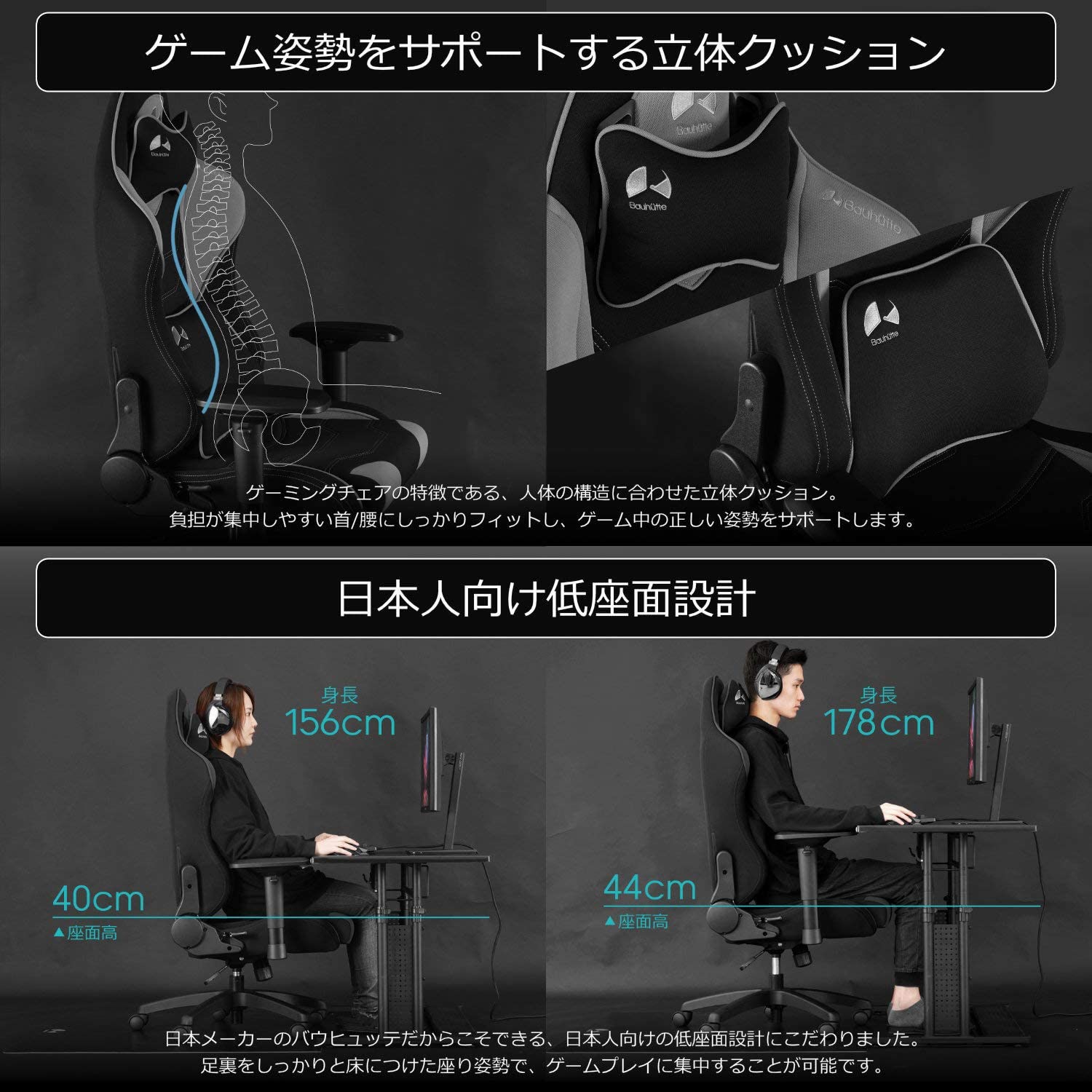 G-530-GN ゲーミングチェア 1脚 バウヒュッテ 【通販モノタロウ】
