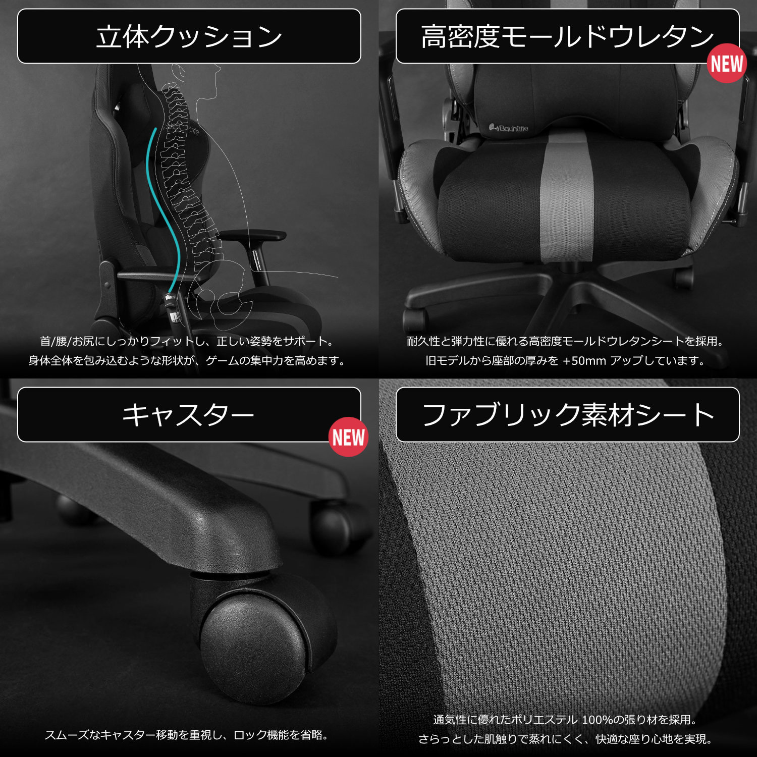 G-550-RD ゲーミングチェア 1脚 バウヒュッテ 【通販モノタロウ】