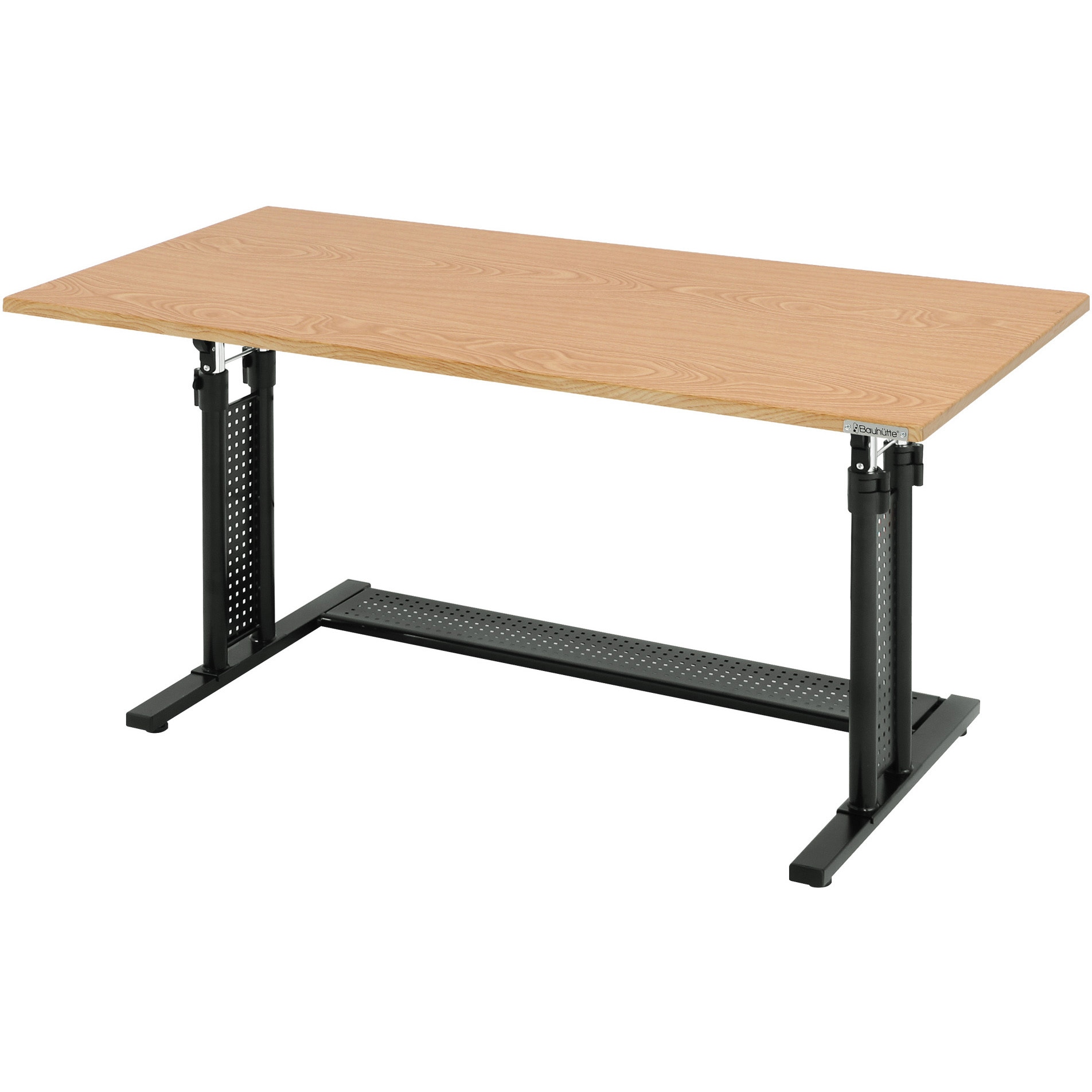 BHD-1200M-WD 昇降式PCデスク バウヒュッテ 幅1200mm奥行550mm高さ590(590-800)mm