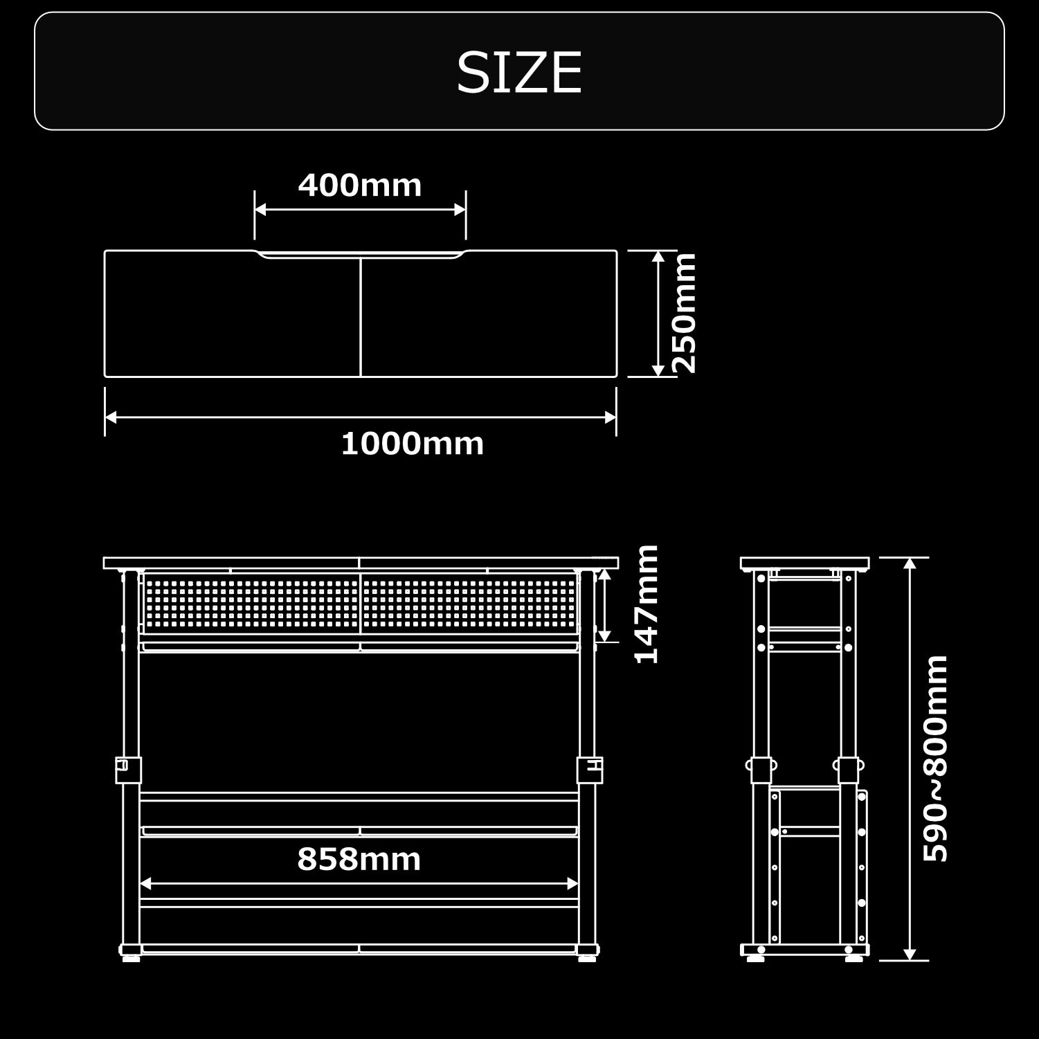 BHC-1000H-BK エクステンションデスク バウヒュッテ ブラック色