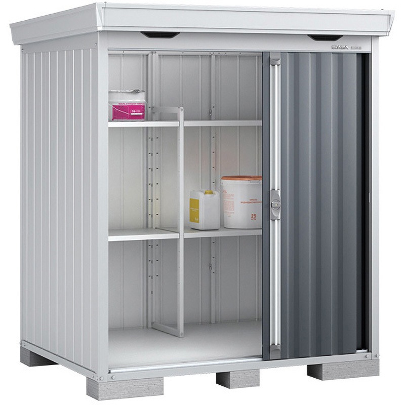 FS-1814H 耐風・耐震補強Aセット フォルタ(間口1790mm) 本体+耐風・耐震補強Aセット イナバ 引き戸 PS(プラチナシルバー)色 奥行1370mm高さ2385mm