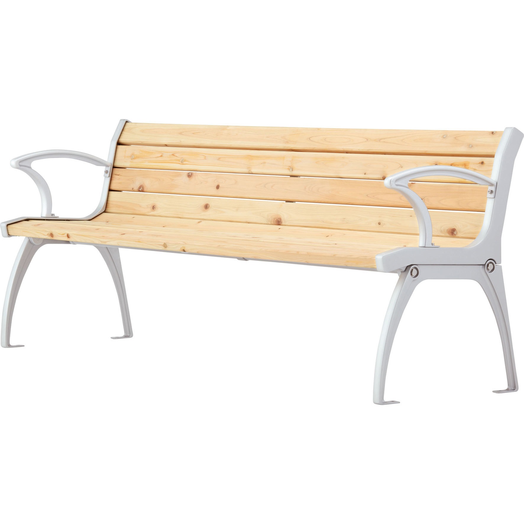 HE-1810AN ひのき材ベンチ HE-18シリーズ モリマーキンキ 背板付き 両肘付きタイプ 幅1810mm奥行500mm