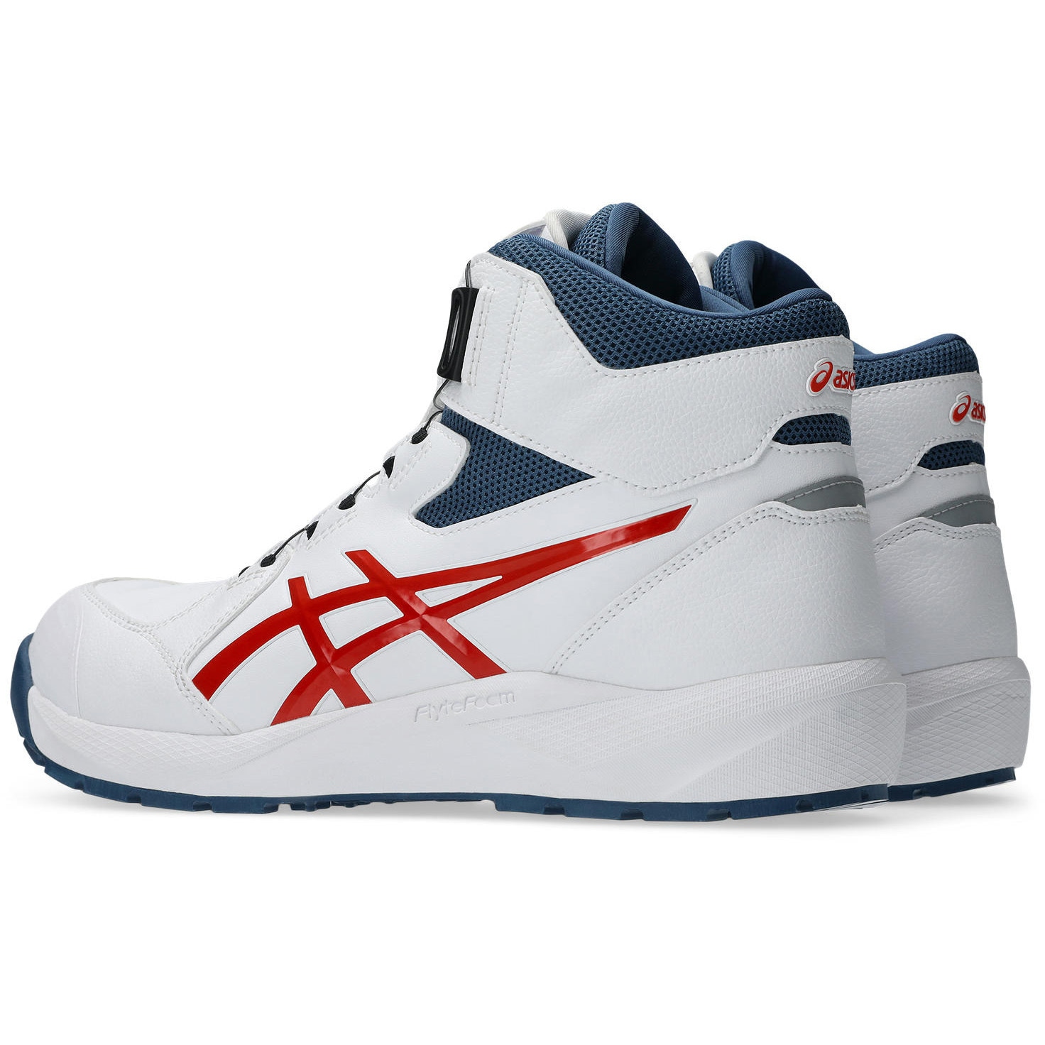 アシックス ウインジョブ CP314 BOA ホワイト×チェリー トマト 安全靴 1273A124.100-25.5 ASICS WINJOB CP314 BOA アシックス ダイヤル式