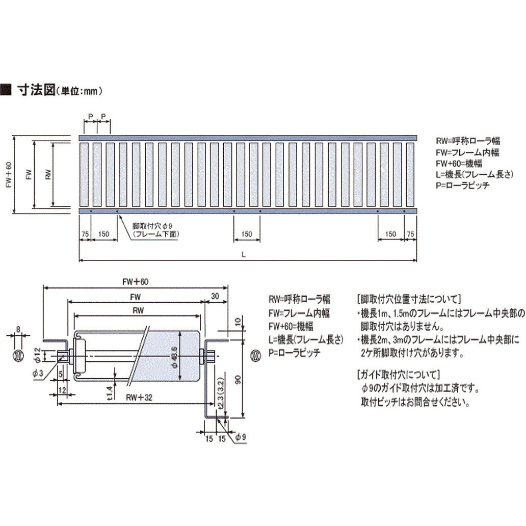 直接引取限定長さMAX:4m幅44cmオークラ輸送機 コンベアローラー