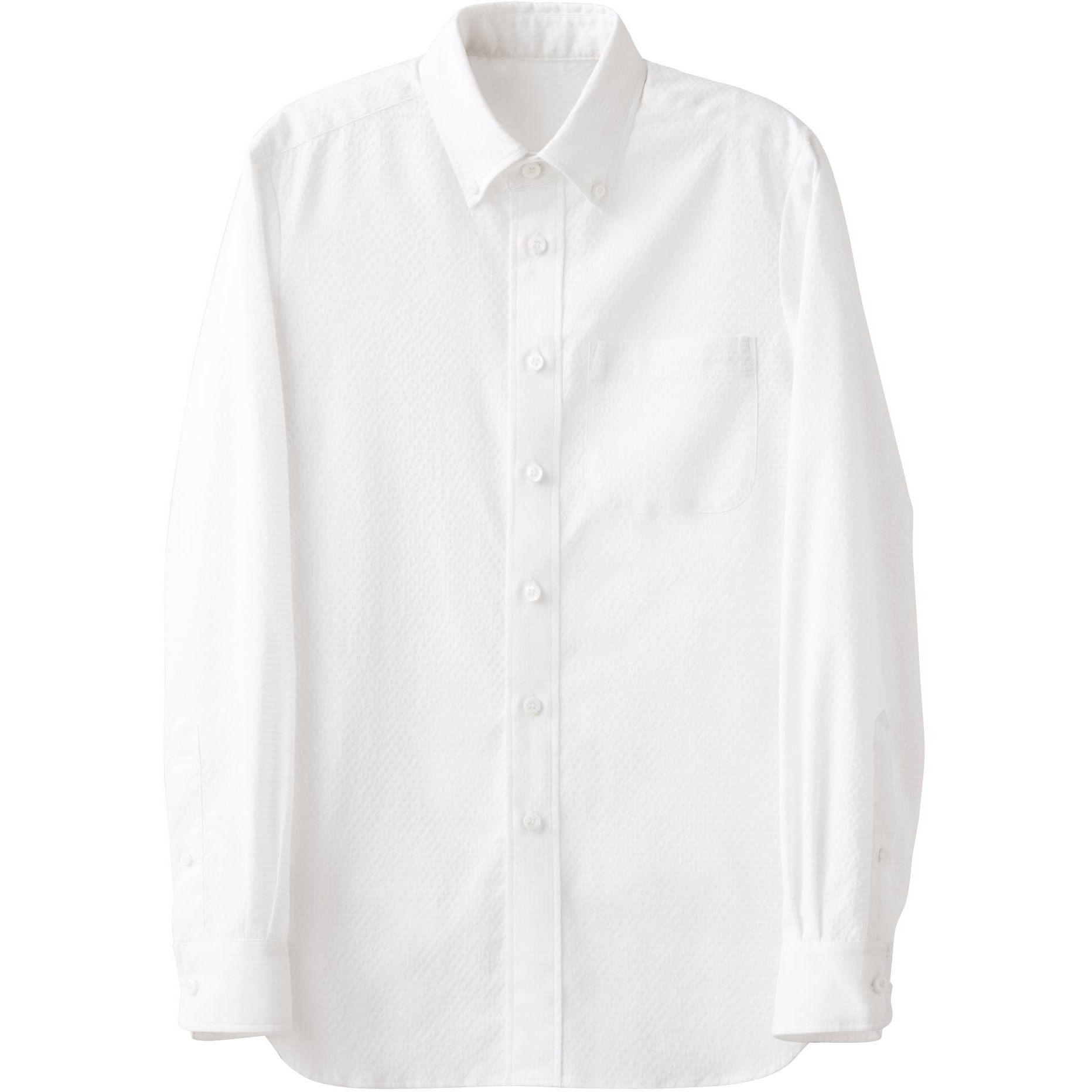 CH4463-0 BDシャツ・男女兼用・長袖 セブンユニフォーム ホワイト色 サイズSS  CH4463-0