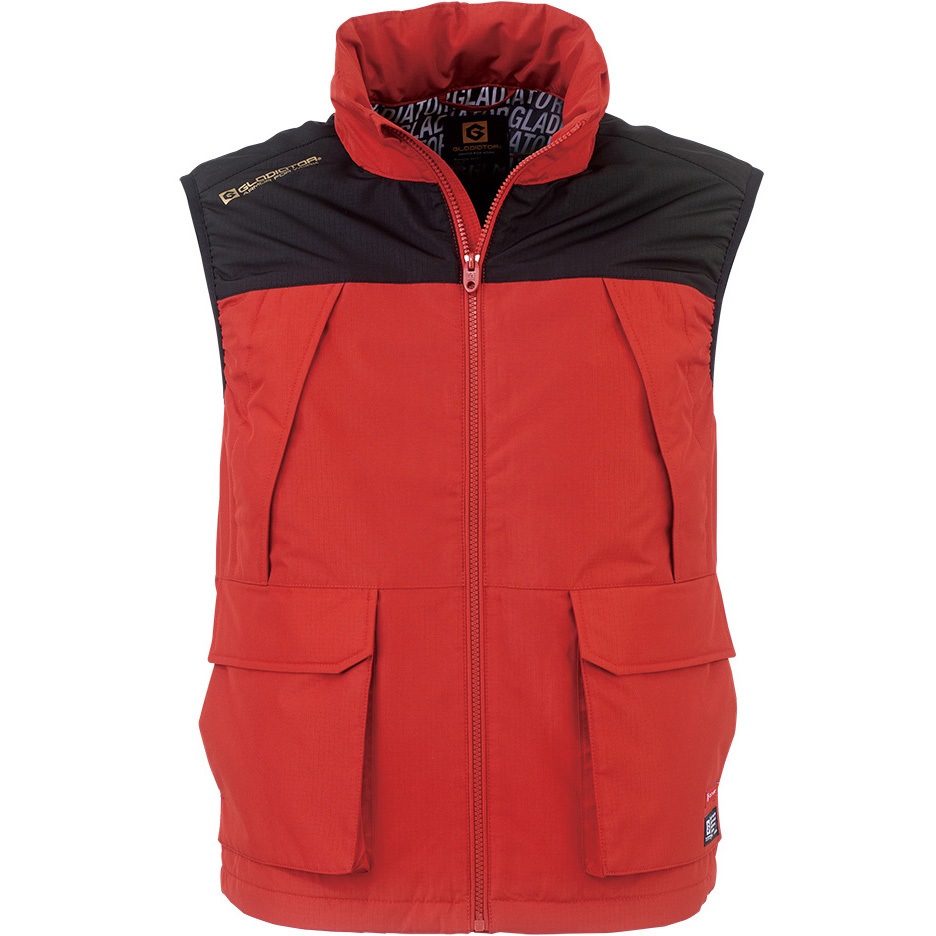 G-8049 ボルトヒートフード付きベスト(ウェアのみ) コーコス信岡 レッド色 サイズSS着丈60cm  G-8049