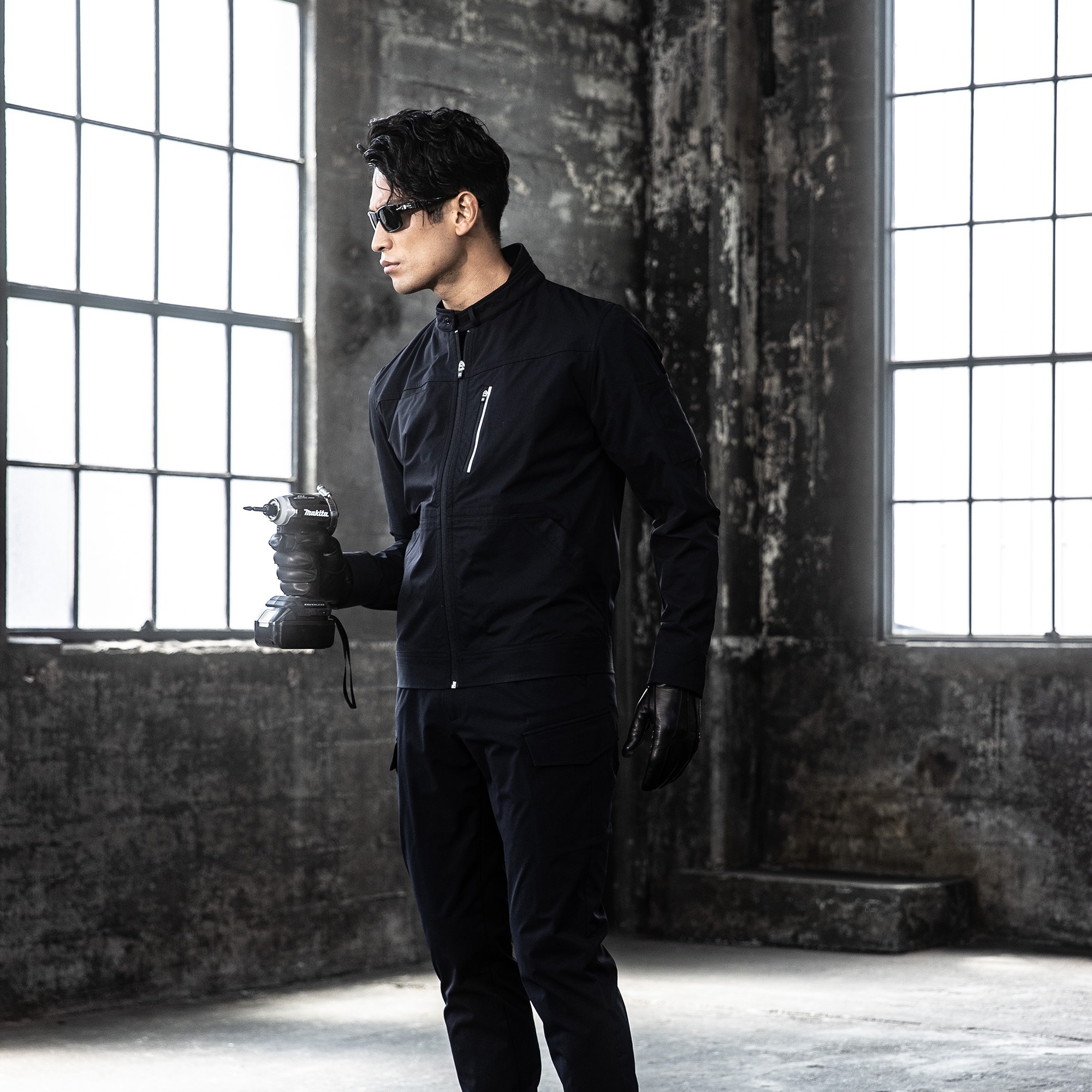【美品】MEN’S MELROSE COMFORT DRESS ブルゾン M 紺 GF-4190 フォーマルワークスメカニックブルゾン コーコス信岡