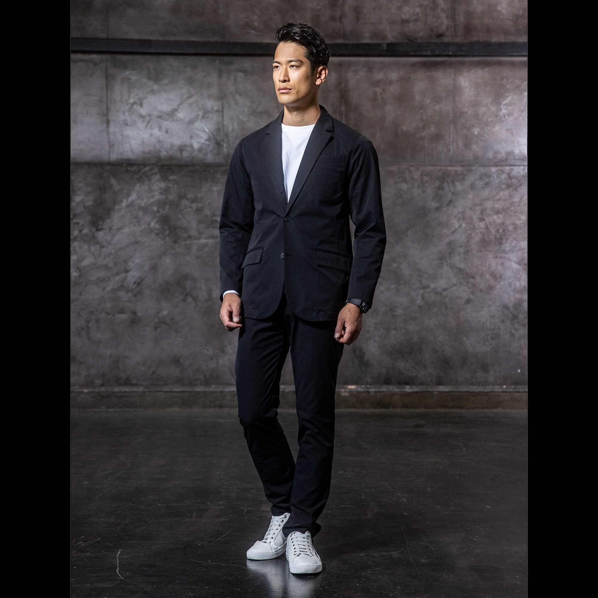 [コーコス信岡] ジャケット フォーマルワークスジャケット 洗濯可 ストレッチ生地 消臭 軽量カジュアルスーツ メンズ GF-4192 ネイビー 4L コーコス CO-COS フォーマルワークスジャケット GF-4192