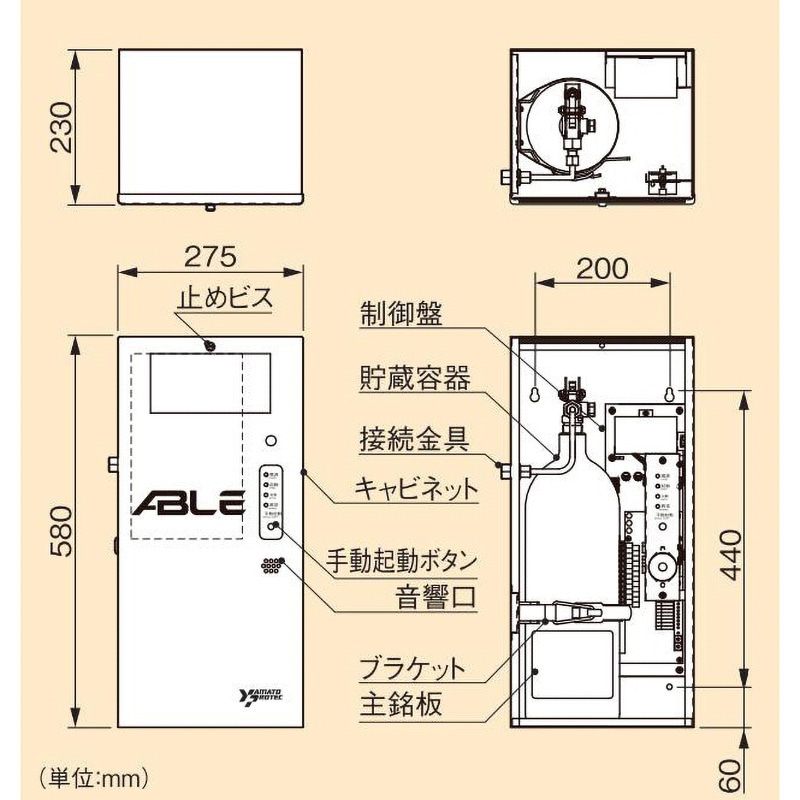 ACO-7CS 産業機器用自動消火装置(エイブル) ヤマトプロテック 二酸化炭素 109,890円