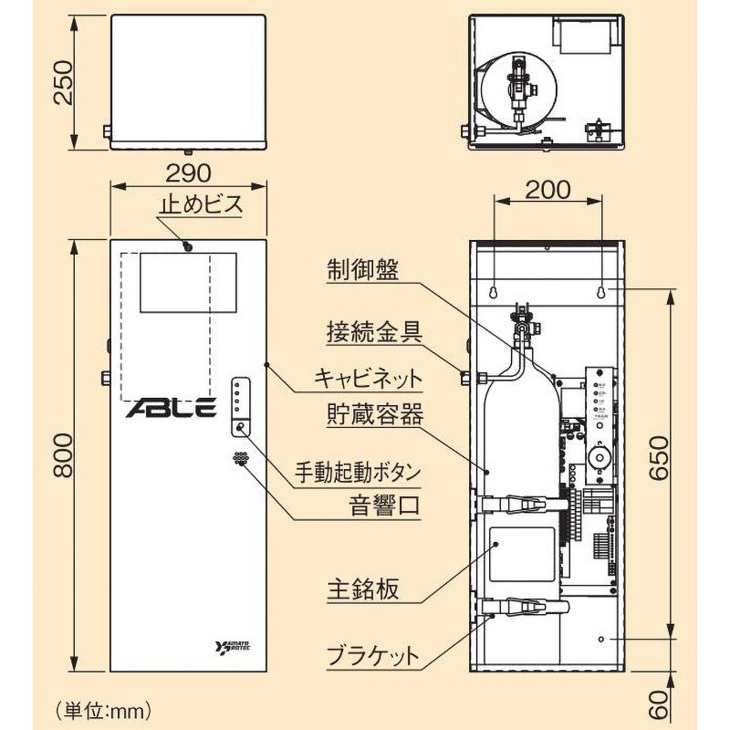 ACO-10CS 産業機器用自動消火装置(エイブル) ヤマトプロテック 二酸化炭素