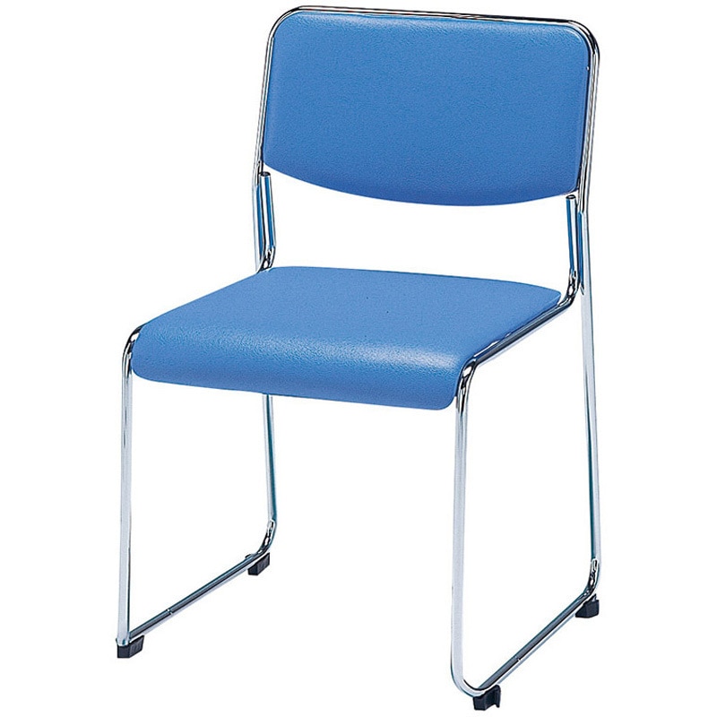軽量 スタッキングチェア 〔5脚セット ブルー×クロムメッキ 幅45cm 重さ4.3kg〕 日本製 防汚仕様 スチール〔代引不可〕 軽量 スタッキングチェア 〔5脚セット ブルー×クロムメッキ 幅45cm 重さ4.5