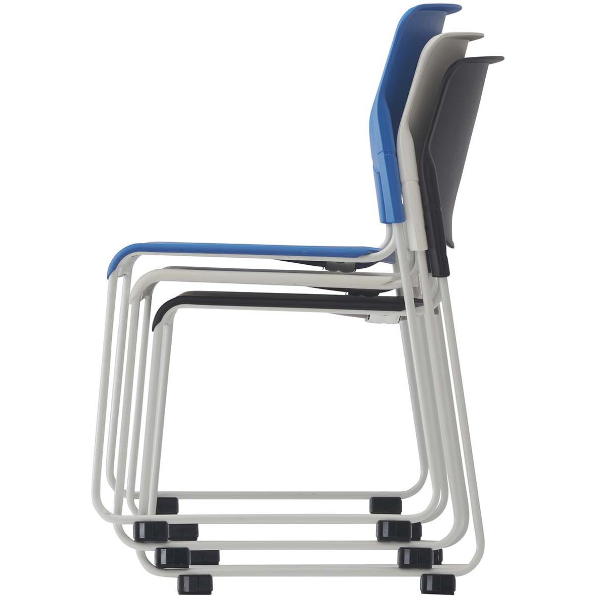 LION ネイビーブルー スタッキングチェア 高さ76cm幅51cm奥行53cm