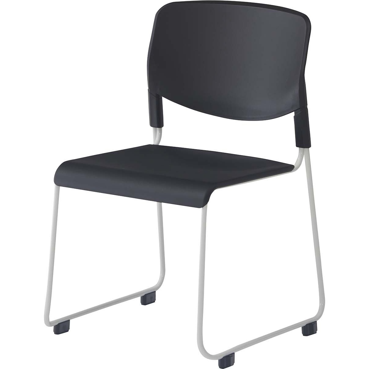 LE-240-BK スタッキングチェア LION (ライオン事務器) 樹脂 ブラック色 質量3.85kg 高さ765mm幅510mm奥行530mm  LE-240-BK