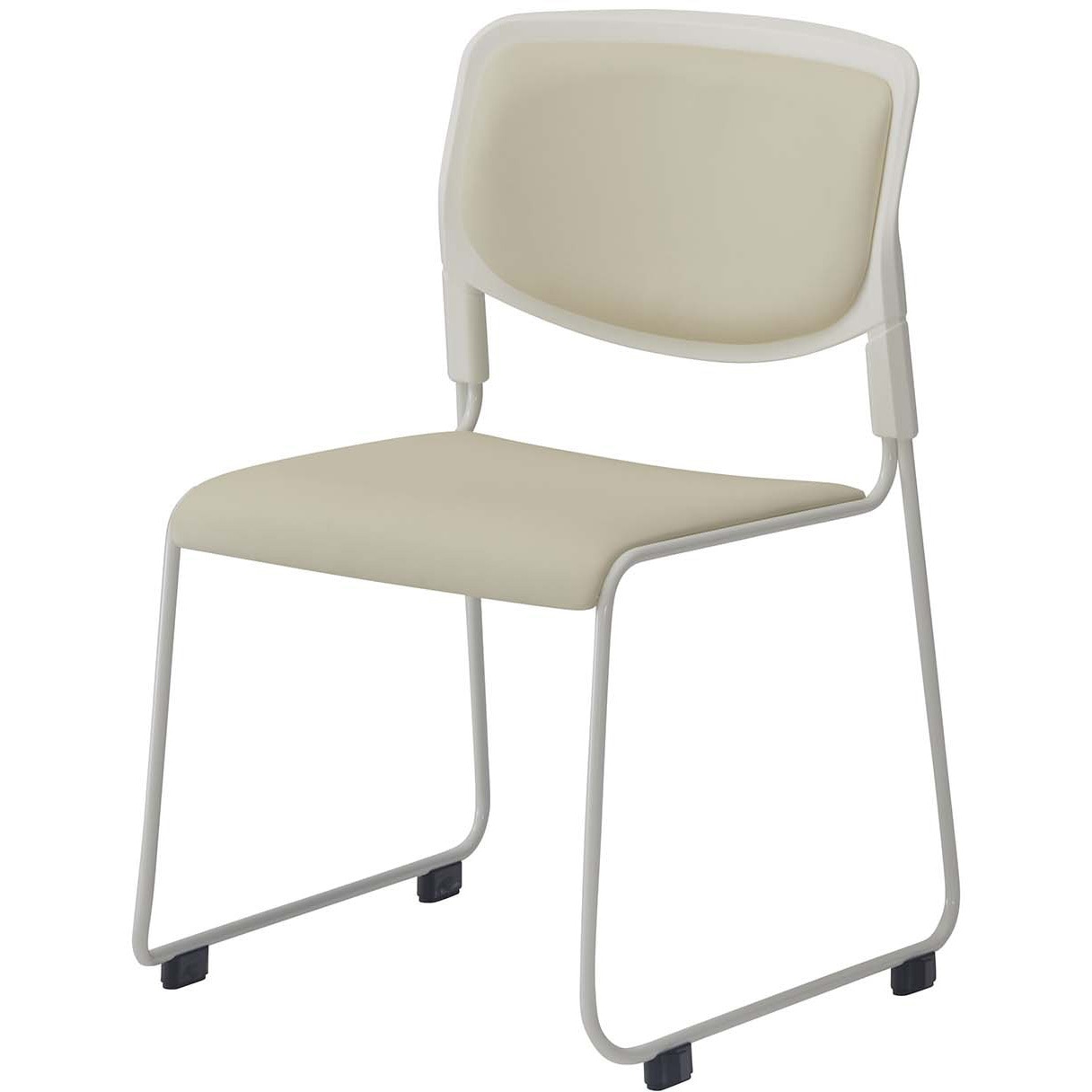 LE-240SS-W スタッキングチェア LION (ライオン事務器) 樹脂 ホワイト色 質量4.23kg 高さ765mm幅510mm奥行530mm  LE-240SS-W