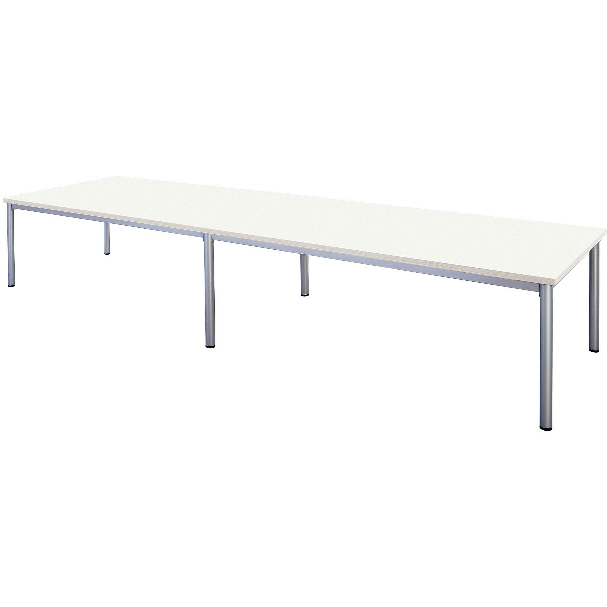 NWP-S4012-OW ビッグテーブル ニシキ工業 オフホワイト シルバー 幅4000mm奥行1200mm高さ720mm  NWP-S4012-OW