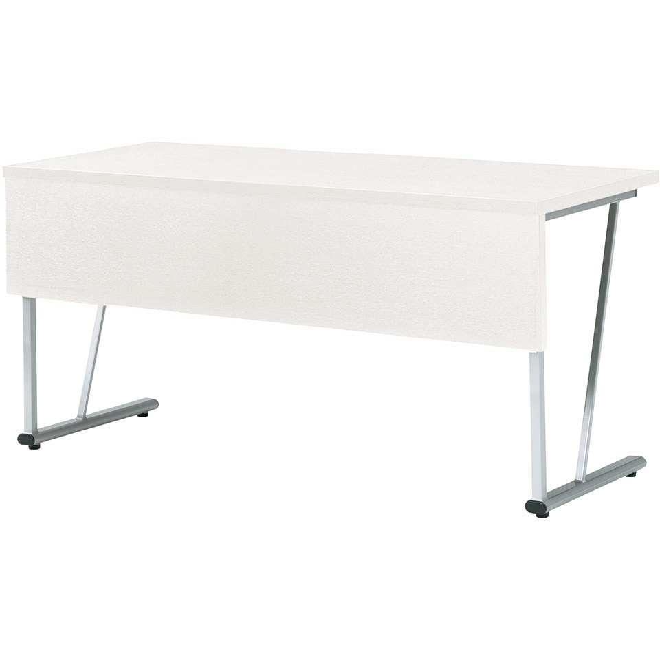 EZY-S6015-OW ラウンドテーブル ニシキ工業 オフホワイト シルバー 幅1500mm奥行600mm高さ700mm  EZY-S6015-OW