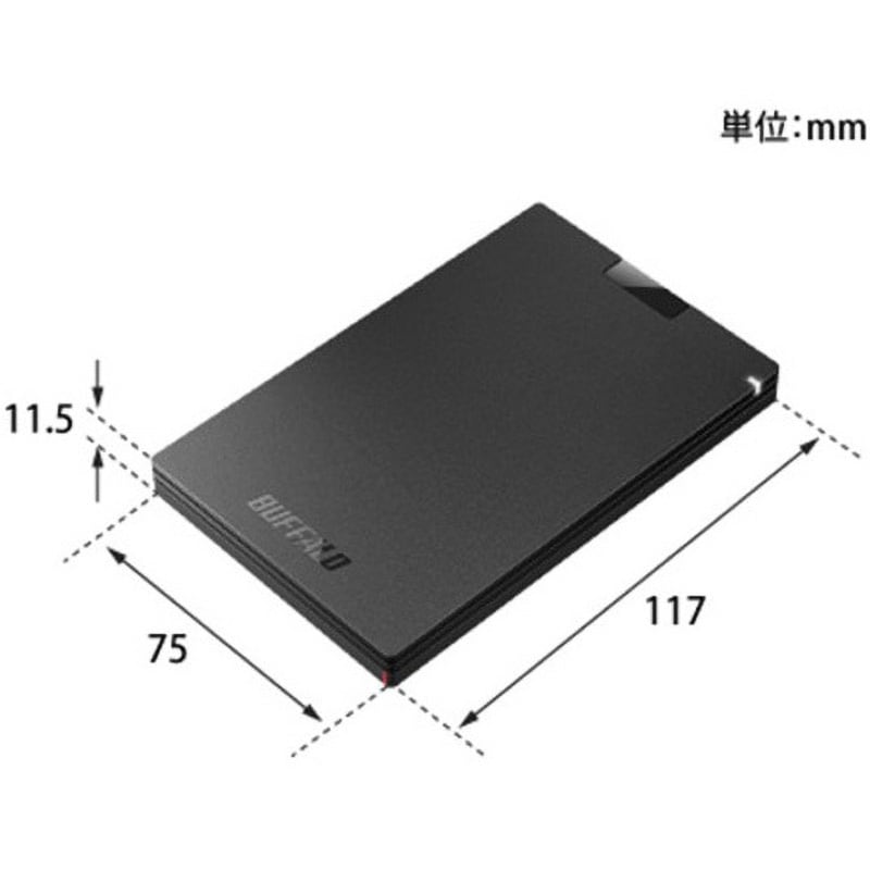 SSD-PG2.0U3-BC/D 外付けSSD ポータブル USB3.2 Gen1 Type-A BUFFALO(バッファロー) 端子形状Micro-B  ブラック色 容量2TB - 【通販モノタロウ】