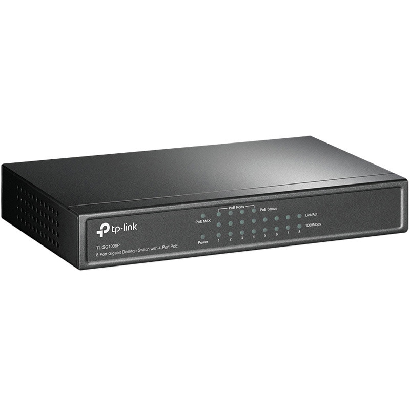 TL-SG1008P 8ポート ギガビット PoE(4ポート)デスクトップ スイッチ TP-LINK ファンレス