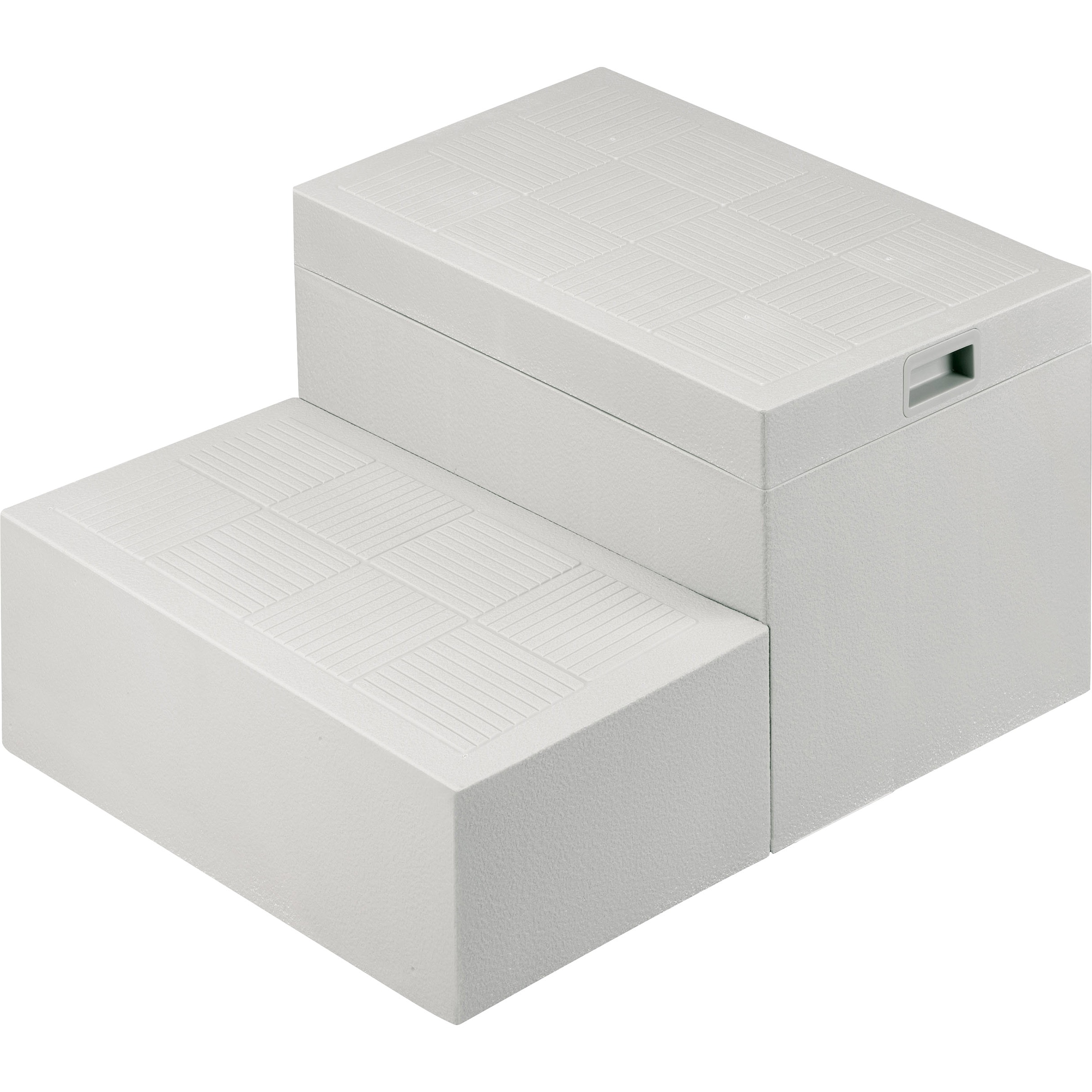 CUB-6040W ハウスステップボックスタイプ(600×400タイプ/収納庫なし) 城東テクノ ライトグレー色 寸法700×600×350(175)mm 1セット CUB-6040W