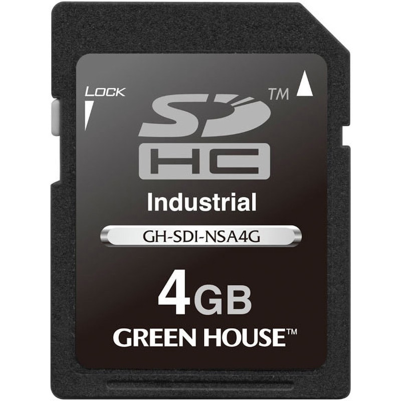 GH-SDI-NSA4G (工業用)インダストリアルSDHCカード SLC 1枚 グリーン ...