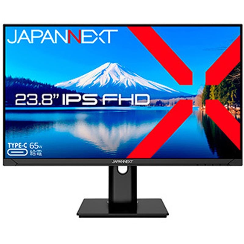 JN-IPS238FHDR-C65W-HSP 液晶ディスプレイ 23.8型/1920×1080/USB Type-C×1、DP×1、HDMI×1/ブラック/スピーカー有/2年保証 JAPANNEXT パネル駆動方式IPS 非光沢 フリッカーフリーYES JN-IPS238FHDR-C65W-HSP