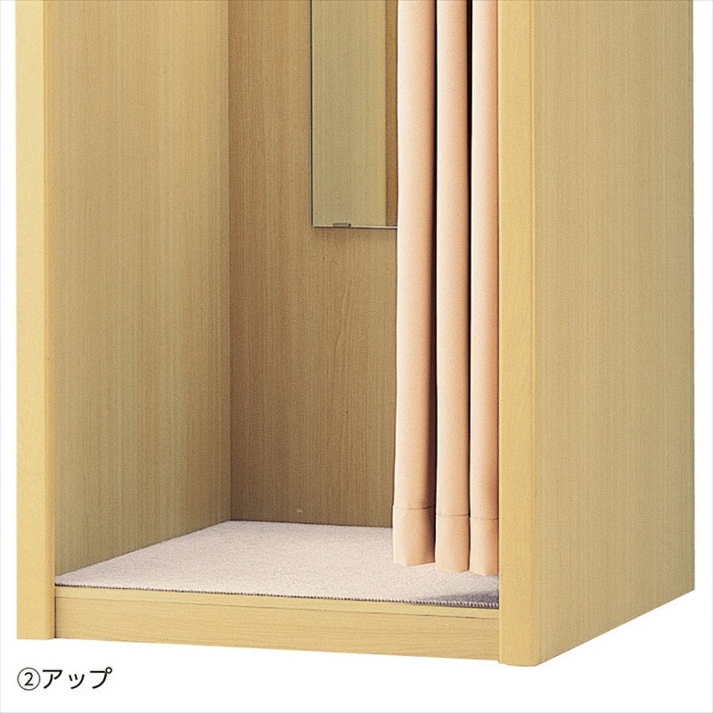最終値下げ　木製フィッティングルーム　送料込み天井板無し 木製フィッティングルーム ドアタイプ 照明付き エクリュ ［スト