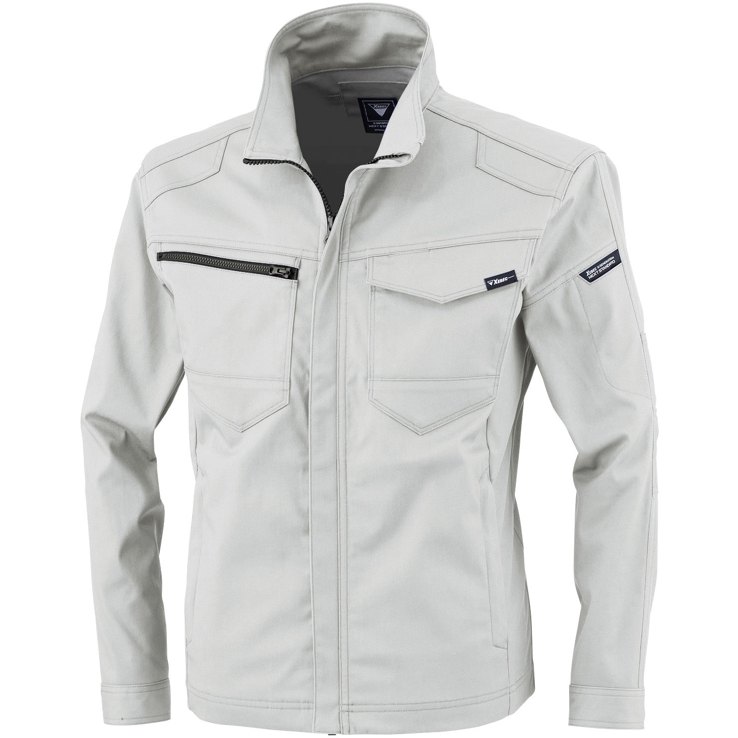 1721 長袖ブルゾン ジーベック ストレッチツイル シルバーグレー色 SS着丈58cm